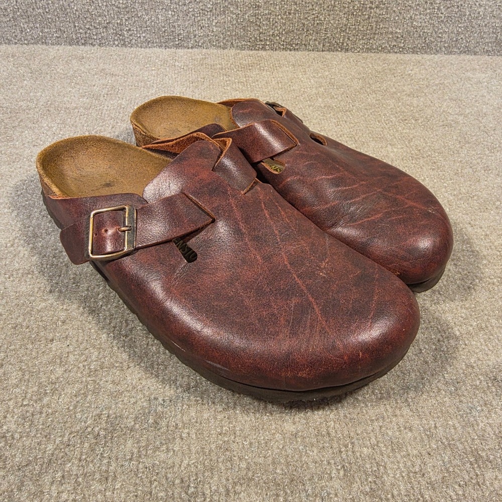 Birkenstock Boston Oiled Leather Clogs Habana Brown Mens 43 M10